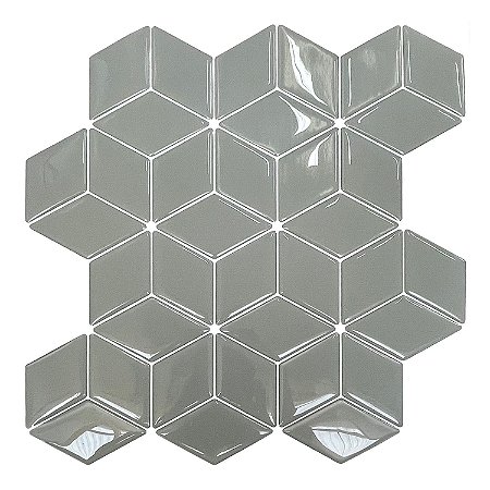 Pastilha Adesiva Resinada Cubo Cinza 1m²