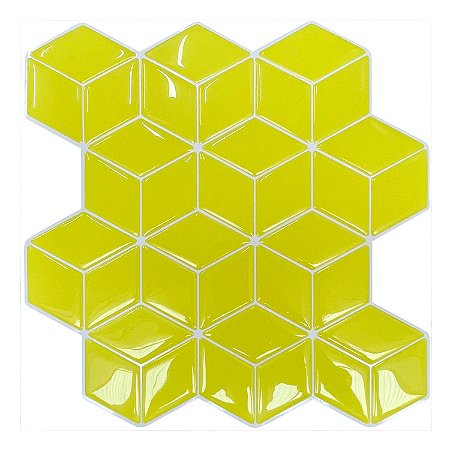 Pastilha Adesiva Resinada Cubo Amarelo 1m²