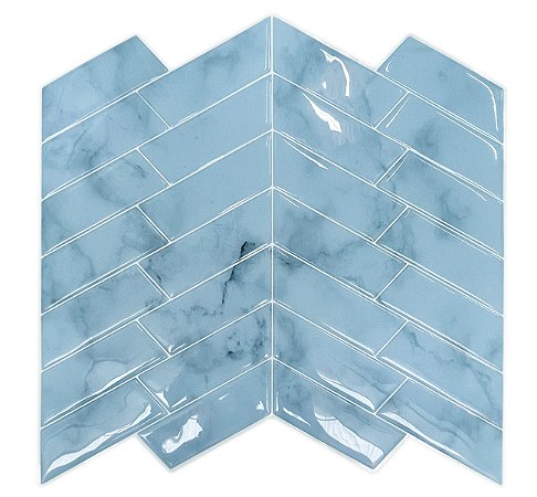 Pastilha Adesiva Espinha de Peixe Marble Azul