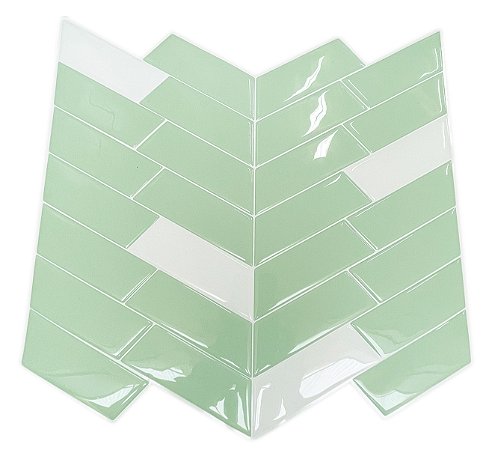 Pastilha Adesiva Espinha de Peixe Branco e Verde