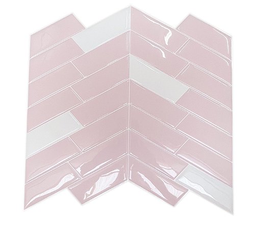 Pastilha Adesiva Espinha de Peixe Branco e Rosa