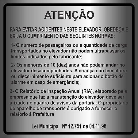 Placa para Elevador