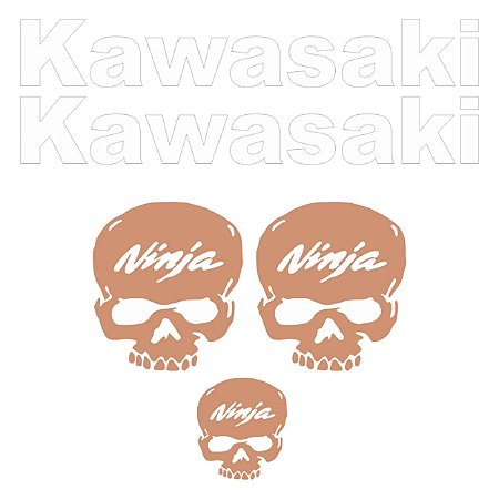 Adesivo Emblema Compatível Kawasaki Skull Laminado