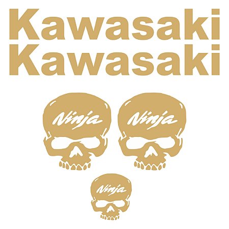 Adesivo Emblema Compatível Kawasaki Skull Laminado