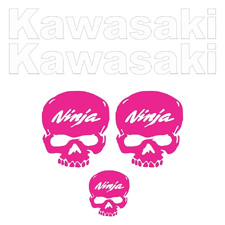 Adesivo Emblema Compatível Kawasaki Skull Laminado