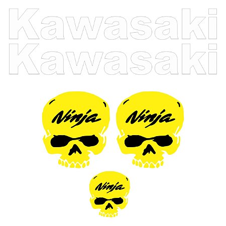 Adesivo Emblema Compatível Kawasaki Skull Laminado