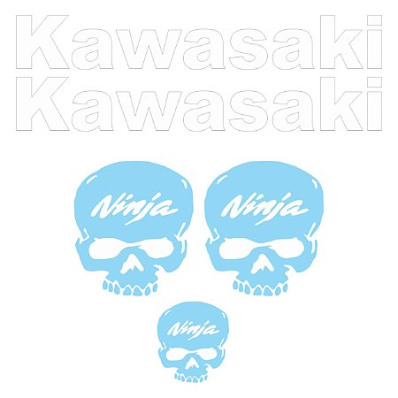 Adesivo Emblema Compatível Kawasaki Skull Laminado