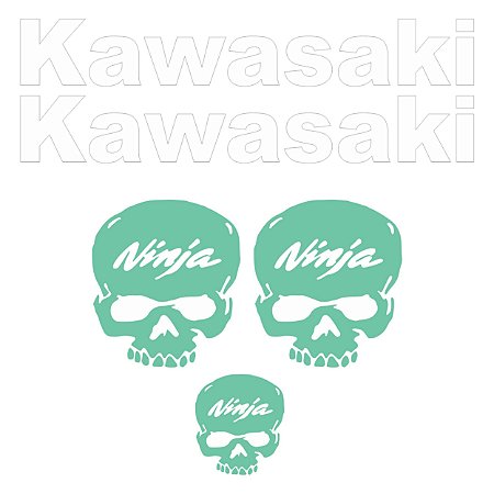 Adesivo Emblema Compatível Kawasaki Skull Laminado