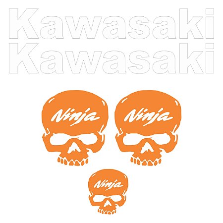 Adesivo Emblema Compatível Kawasaki Skull Laminado