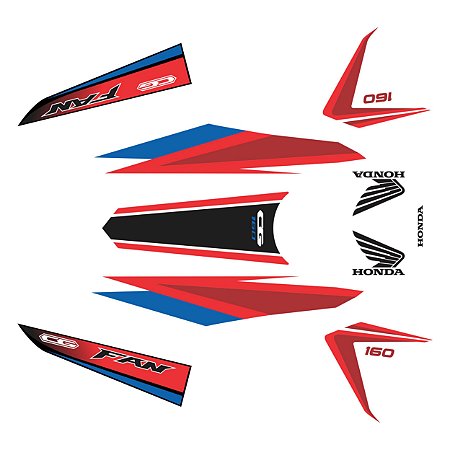 Adesivos Moto Honda Cg Fan 160 2018 2019 2020 Faixa Vermelho