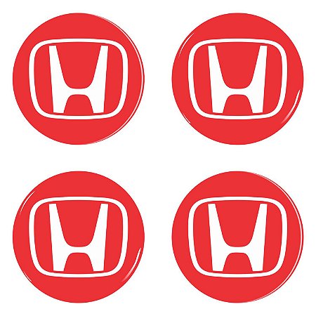 Kit 4 Emblemas Roda Resinado 7cm Honda