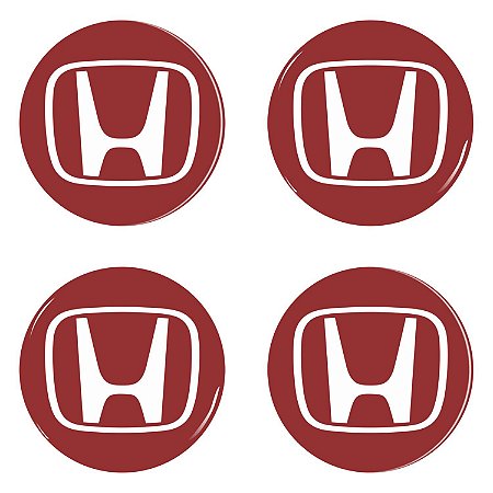 Kit 4 Emblemas Roda Resinado 7cm Honda