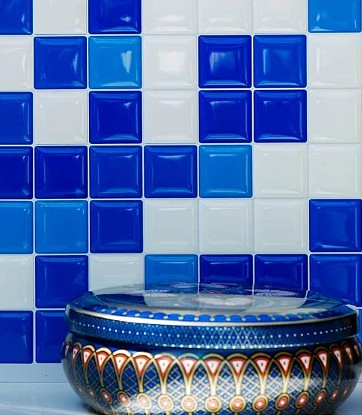 Pastilha Adesiva Para Piscina Miscelânea Azul e Branca