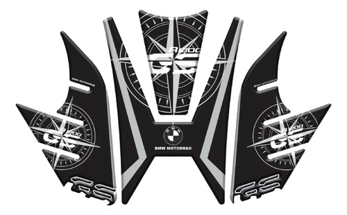 Adesivos Protetores Kit Tanque Bmw R 1200 Gs 2016 Cinza