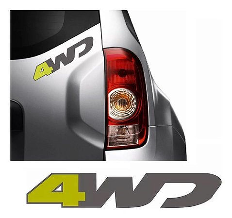 Adesivo 4wd Duster Renault 2018 2019 2020 Emblema Traseiro