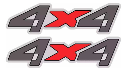 Adesivo 4x4 Compatível Ranger 2005/ Emblema Grafite/vermelho