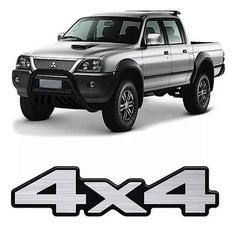 Adesivo 4x4 Mitsubishi L200 Sport Resinado Aço Escovado