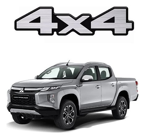 Adesivo 4x4 Mitsubishi L200 Sport Resinado Aço Escovado