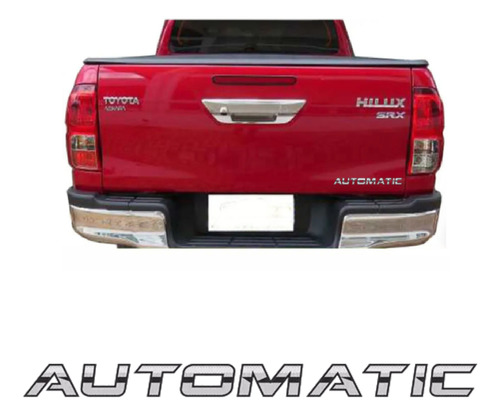 Adesivo Automatic Hilux Srv Emblema Cromado Tampa Traseira