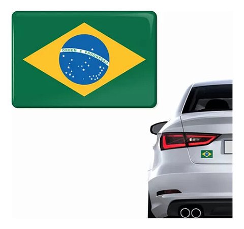 Adesivo Bandeira Brasil Carro Moto Capacete Resinado
