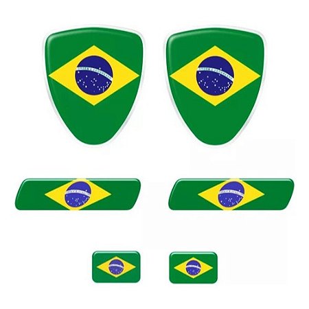 Adesivo Bandeira Do Brasil Resinado Para Placa Coluna - Adesivo Compatível