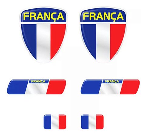 Adesivo Bandeira França Emblema Escudo Placa Coluna Resinado