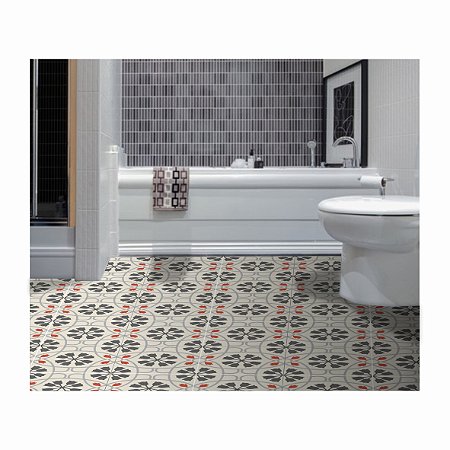 Adesivo Para Piso Antiderrapante Lavável floral Indiano Tulipa