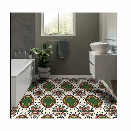 Adesivo Para Piso Antiderrapante Lavável Ladrilho Color 01 Português