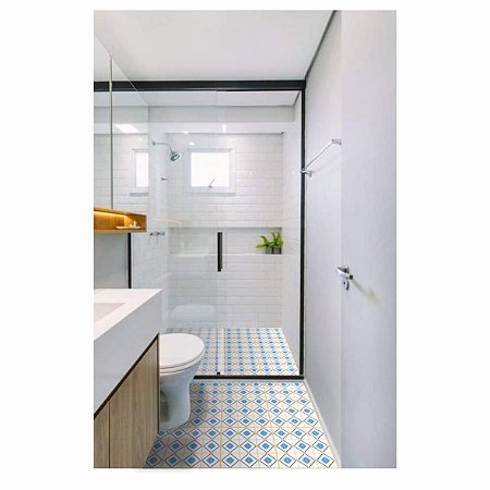 Adesivo Para Piso Antiderrapante Lavável Mediterrâneo Losango