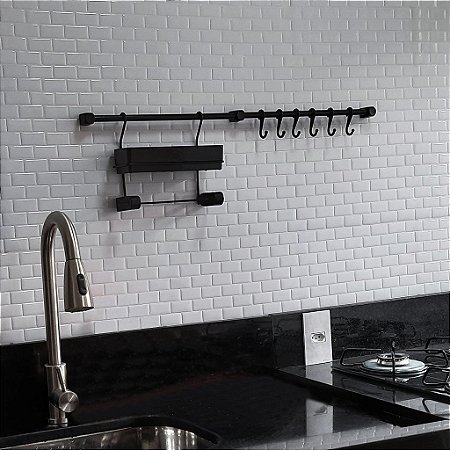 Pastilha Adesiva Resinada Tijolinho Branco Kit 200 Placas Adesivo 3 M