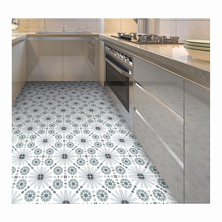Adesivo Para Piso Antiderrapante Lavável Ladrilho Mediterrâneo