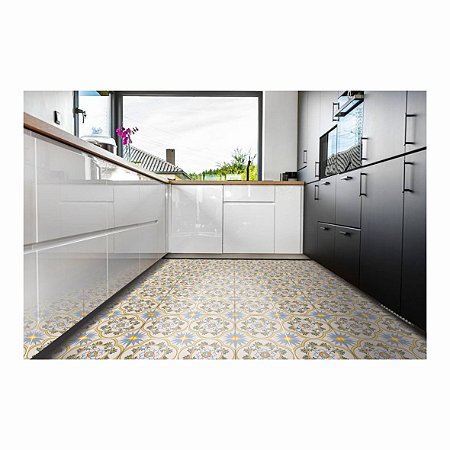 Adesivo Para Piso Antiderrapante Lavável Floral Sol