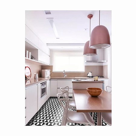 Adesivo Para Piso Antiderrapante Lavável triângulos preto e branco