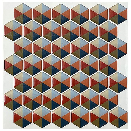 Pastilha Adesiva Resinada Colmeia Colorido Kit 4 Placas 3M