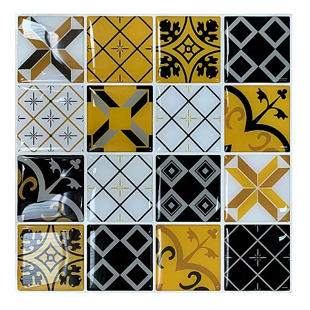 Pastilha Adesiva Arabescos Vintage Kit 4 Placas Adesivo 3M