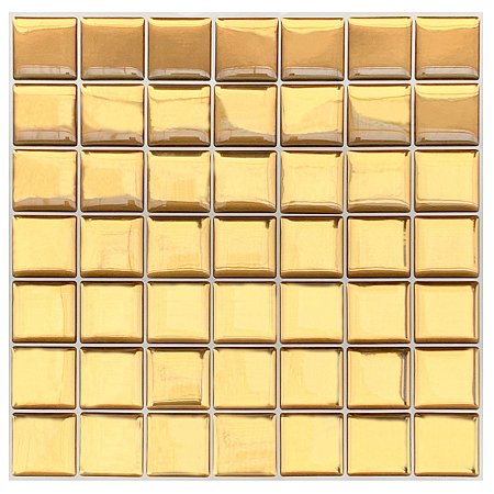 Pastilha Adesiva Cromada Dourada Kit 4 Placas Adesivo 3M