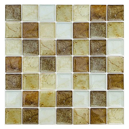 Pastilha Adesiva Granito Marrom Kit 4 Placas Material 3M
