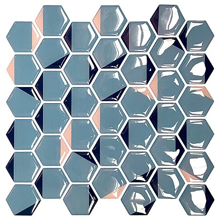 Pastilha Adesiva Resinada Colmeia Azul Kit 4 Placas 3M