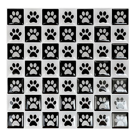 Pastilha Adesiva Resinada Decorada Patinhas Kit 4 Placas 3M