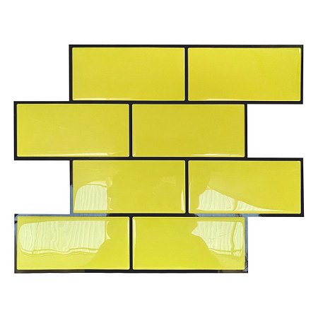 Pastilha Adesiva Resinada Metro Yellow Rejunte Preto