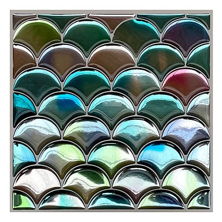 Pastilha Adesiva Escama Cauda de Sereia Resinada Kit 4 Placas