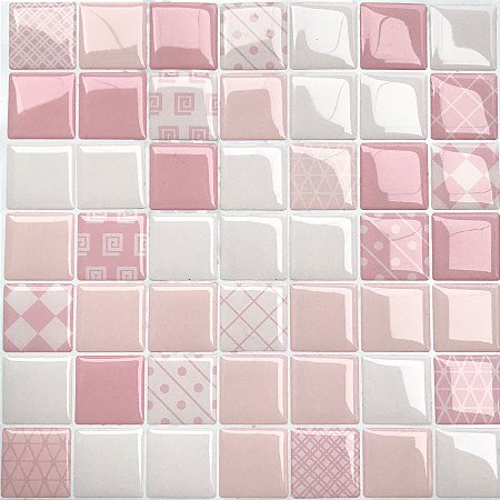Pastilha Adesiva Resinada Rosa Candy Kit 4 Placas