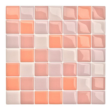 Pastilha Adesiva Mosaico Laranja Kit 4 Placas