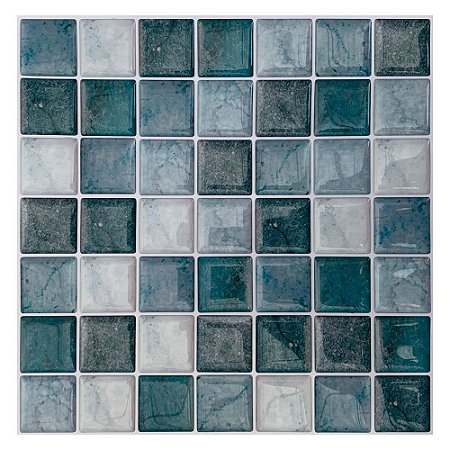 Pastilha Adesiva Resinada Mármore Azul Kit 4 Placas Adesivo 3 M