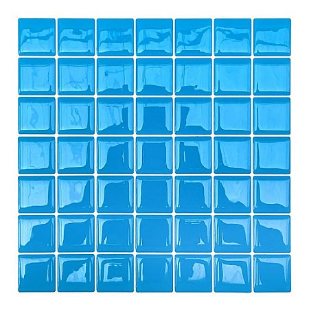 Pastilha Adesiva Resinada Quadradinha Azul Kit 4 Placas Adesivo 3 M