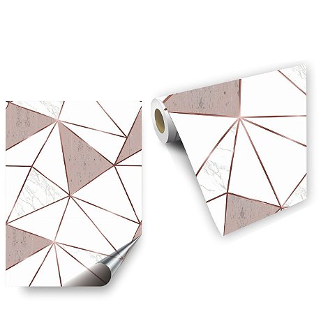 Papel de Parede Decorativo Zara Mármore Marrom Rose Gold