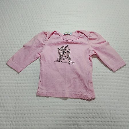 Camisa manga longa bebê menina Rosa
