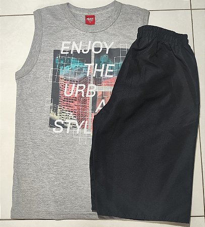 Conjunto verão menino Regata e shorts  Tam 12