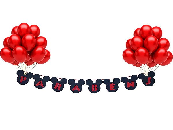 Faixa Decorativa - Parabens Mickey Mouse E V A