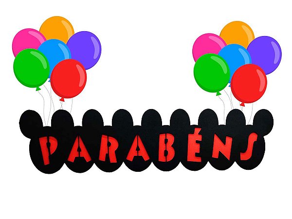 Faixa Decorativa - Feliz Aniversário Mickey Mouse E V A